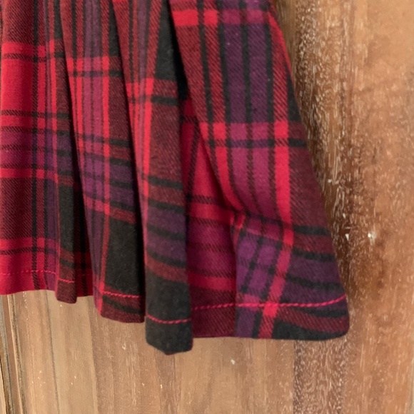 NEXT UK Girls Red Plaid Pleated Poly/ Wool Blend Skirt Size 11 YRS - Picture 5 of 9